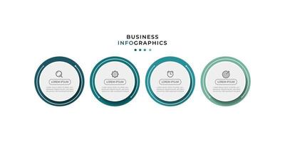 business infographics design with 4 options, processes or step. Creative design with marketing icons. Eps10 vector illustration.