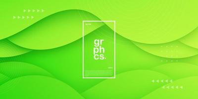 Abstract green geometric wave background. Modern background design.Bright and fresh color.Eps10 vector