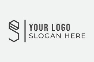 Upright Hexagon Letter S Vector Logo