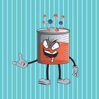 flat beaker cartoon character with happy facial expression vector