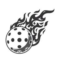 silueta de logotipo de fuego pickleball caliente. Logotipos o iconos de diseño gráfico del club de pickleball. ilustración vectorial vector