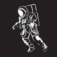 Astronaut on space. Sketch. outline vector