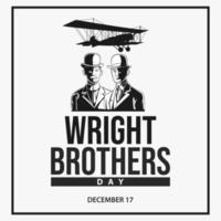 plantilla del día de los hermanos wright el 17 de diciembre vector