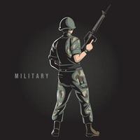 Shooter soldier vector. Military defense army vector