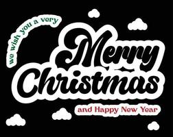 Merry Christmas and Happy New Year lettering template. vector