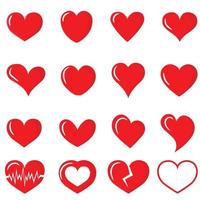 Collection of heart illustrations, Love symbol icon set, love symbol. vector