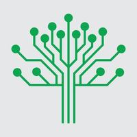 Circuit tree tech logo design. Innovative digital technology concept business icon. vector