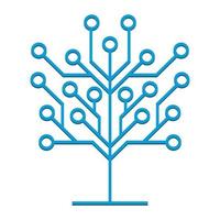 Circuit tree tech logo design. Innovative digital technology concept business icon. vector
