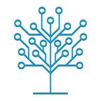 Circuit tree tech logo design. Innovative digital technology concept business icon. vector