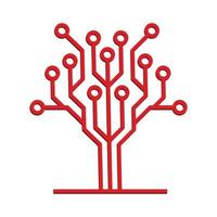 Circuit tree tech logo design. Innovative digital technology concept business icon. vector