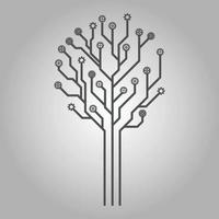 Circuit tree tech logo design. Innovative digital technology concept business icon. vector