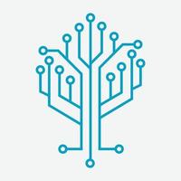 Circuit tree tech logo design. Innovative digital technology concept business icon. vector