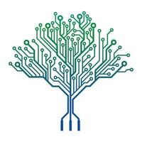 Circuit tree tech logo design. Innovative digital technology concept business icon. vector