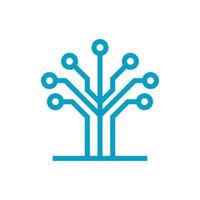 Circuit tree tech logo design. Innovative digital technology concept business icon. vector