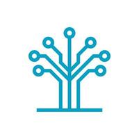 Circuit tree tech logo design. Innovative digital technology concept business icon. vector