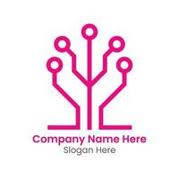 Circuit tree tech logo design. Innovative digital technology concept business icon. vector