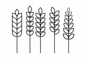 wheat icon set with different style isolated on white background vector