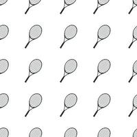 Hand drawn seamless pattern. Tennis racket vector