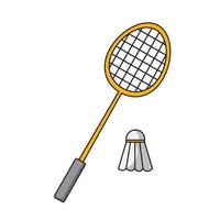 racket and shuttlecock vector