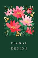 Vector floral design. Template for card, poster, flyer, cover, home decor and other use.