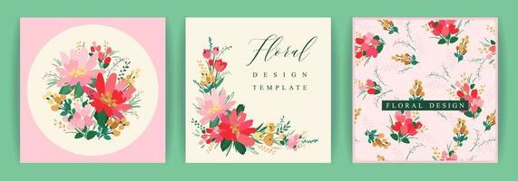 conjunto de diseño floral vector