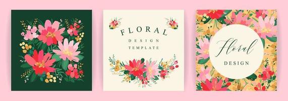 conjunto de diseño floral vector