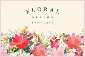 Vector floral design. Template for card, poster, flyer, cover, home decor and other use.