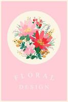 Vector floral design. Template for card, poster, flyer, cover, home decor and other use.