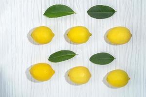 Lemon pattern on white background. photo