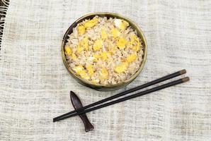 Fried rice with egg in bowl photo
