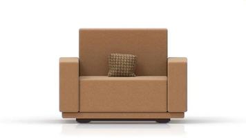 3D Realistic Single Sofa Model Front View photo