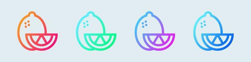 Lemon line icon in gradient colors. Fruit signs vector illustration.