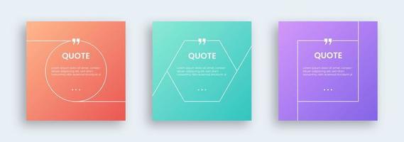 Quotes template collection for social media feed. Editable text template. vector