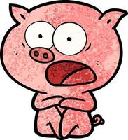 Vector pig character in cartoon style