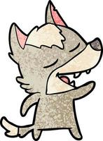 Vector wolf character in cartoon style