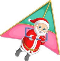 Brave santa is mastering hang gliding sport vector