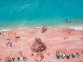 Aerial View Of A Beautiful Pink Beach photo