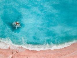 Aerial View Of A Empty Pink Beach photo