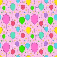 Seamless festive pattern with balloons. Vector endless background