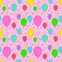 Seamless festive pattern with balloons. Vector endless background