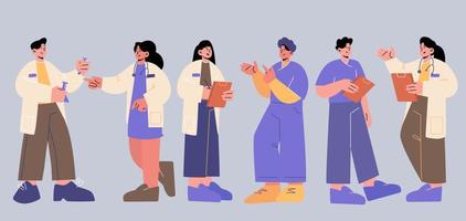 Doctors, nurses, hospital medical staff vector