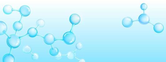 Abstract molecules on blue background, vector