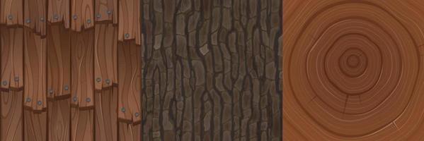 texturas de madera para juegos, tejas superpuestas de techo de madera vector