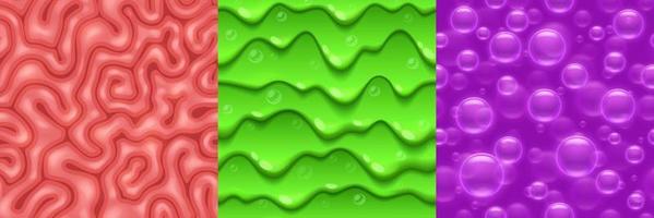 Seamless textures for game brain, slime or bubbles vector