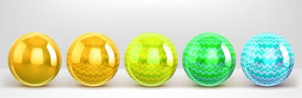 Abstract 3d balls, decorative decorated spheres vector