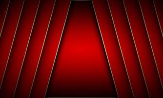 Red metal diagonal with golden lines background. vector