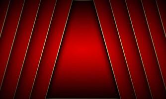 Red metal diagonal with golden lines background. vector