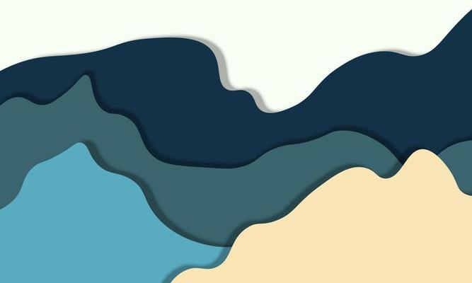 Simple 3d landscape in paper style background.