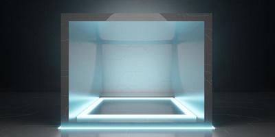 fondo de luz láser luz de neón tecnología moderna estilo de color neón telón de fondo plataforma ilustración 3d foto