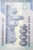 1000 rupias moneda pakistaní nota foto